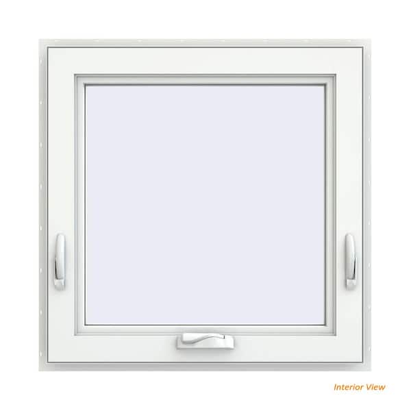 29.5 in. x 29.5 in. V-4500 Series White Vinyl Awning Window with Fiberglass Mesh Screen