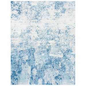 Brentwood Ivory/Navy 10 ft. x 13 ft. Abstract Area Rug