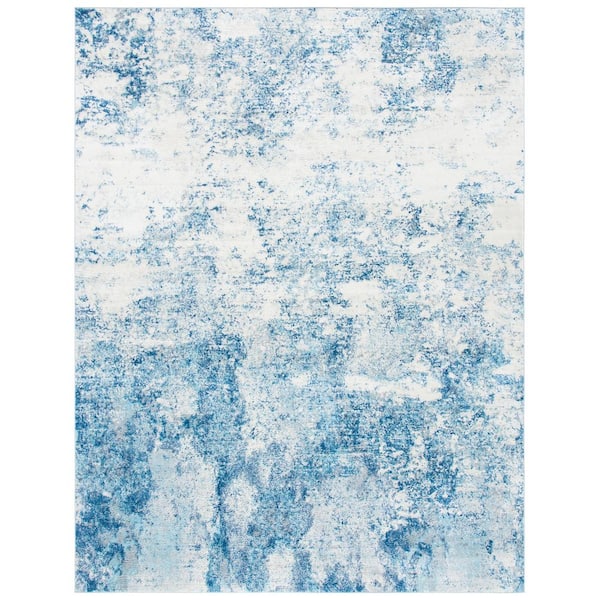 Brentwood 12 ft. x 18 ft. Ivory/Navy Abstract Area Rug