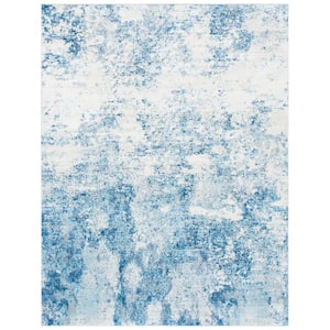 Brentwood Ivory/Navy 9 ft. x 12 ft. Abstract Area Rug