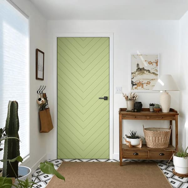 Paneled Manufactured Wood and Wood Hollow Standard Door CALHOME Color: Sage Green, Size: 36 x 80