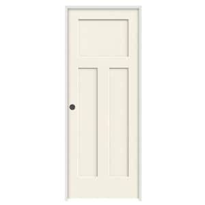 28 in. x 80 in. Craftsman Vanilla Painted Right-Hand Smooth Solid Core Molded Composite MDF Single Prehung Interior Door