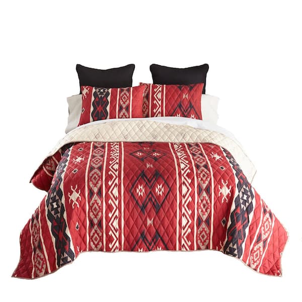 DONNA SHARP Mesa Red 2-Piece Microfiber Twin Quilt Set