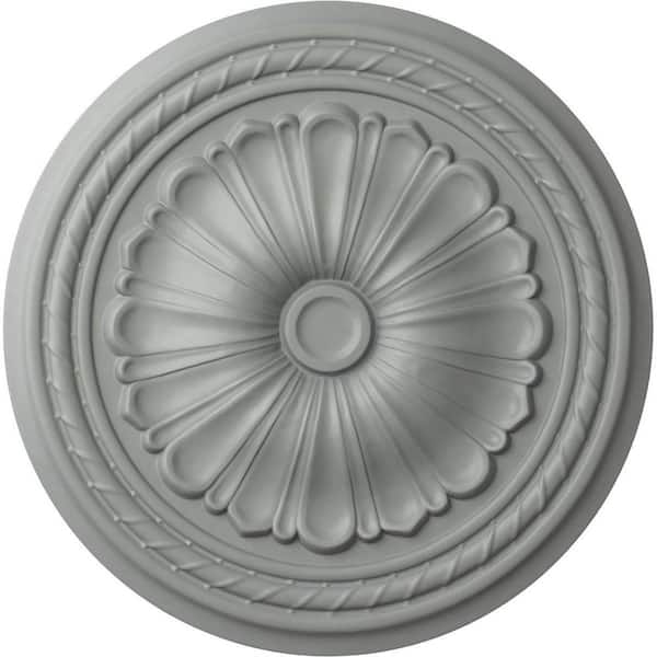 Ekena Millwork 20-1/2" x 1-7/8" Alexa Urethane Ceiling Medallion (Fits Canopies upto 2-7/8"), Primed White