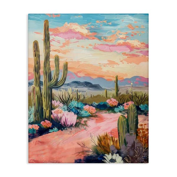 Stupell Industries Pink Desert Sunset by LSR Design Studio Unframed Nature Graphic Art Print 30 in. x 24 in.