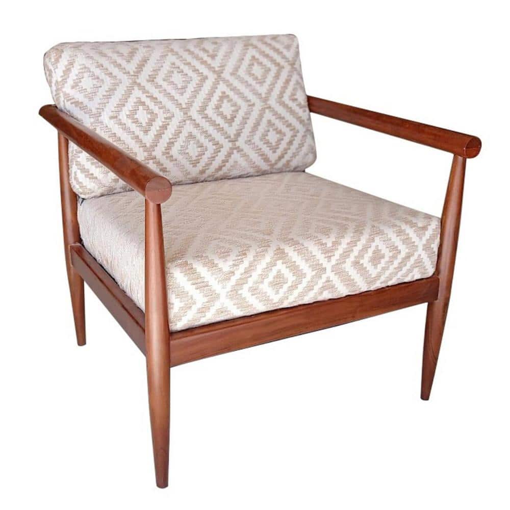 Beige and Brown Arm Chair Set of 1 with Removable Cushions price history on PriceWatchPro