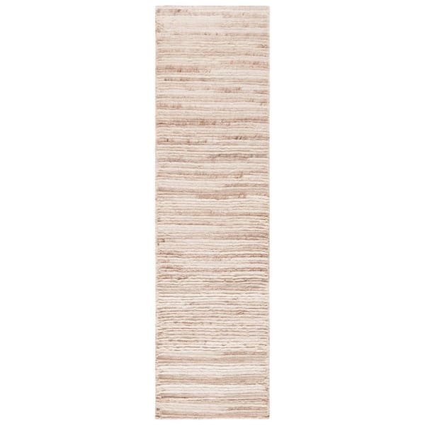 Casablanca 2 ft. x 5 ft. Beige/Ivory Marle Striped Runner Rug