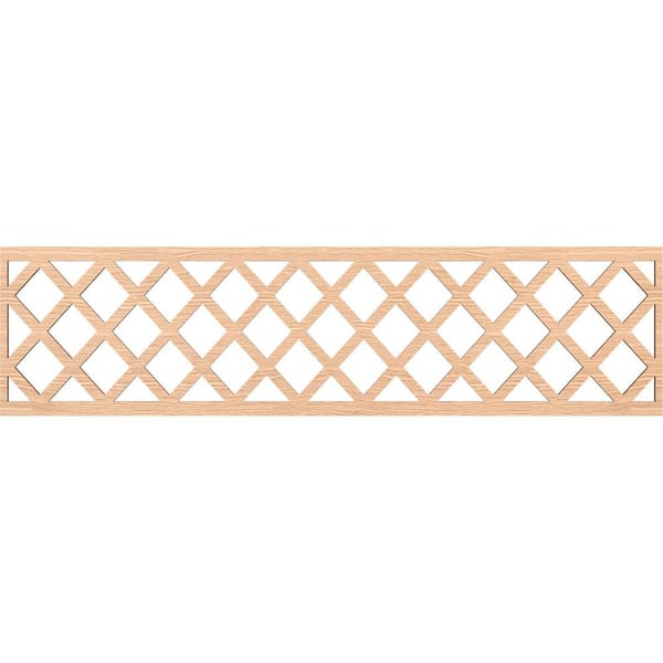 Ekena Millwork Manchester Fretwork 0.25 in. D x 47 in. W x 12 in. L Red Oak Wood Panel Moulding