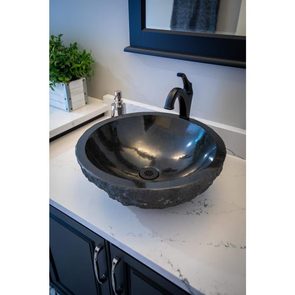 Eden Black and Gray Stone Circular Bathroom Sink