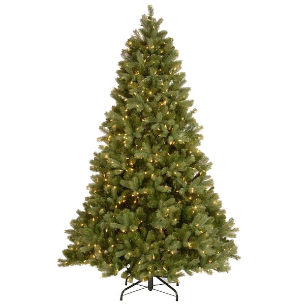 National Tree Company 7-1/2 ft. Feel Real Down Swept Douglas Fir Hinged Artificial Christmas Tree with 750 Clear Light + PowerConnect System