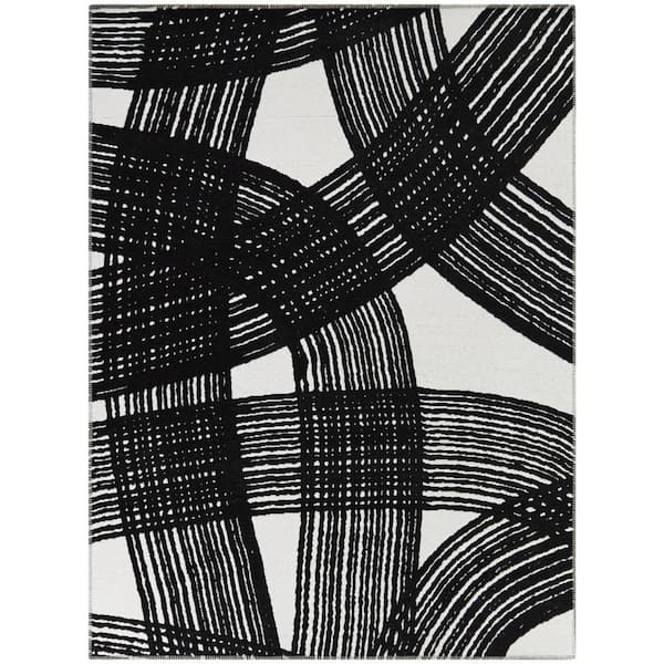 BALTA Meiselas Black 8 ft. x 10 ft. Abstract Area Rug
