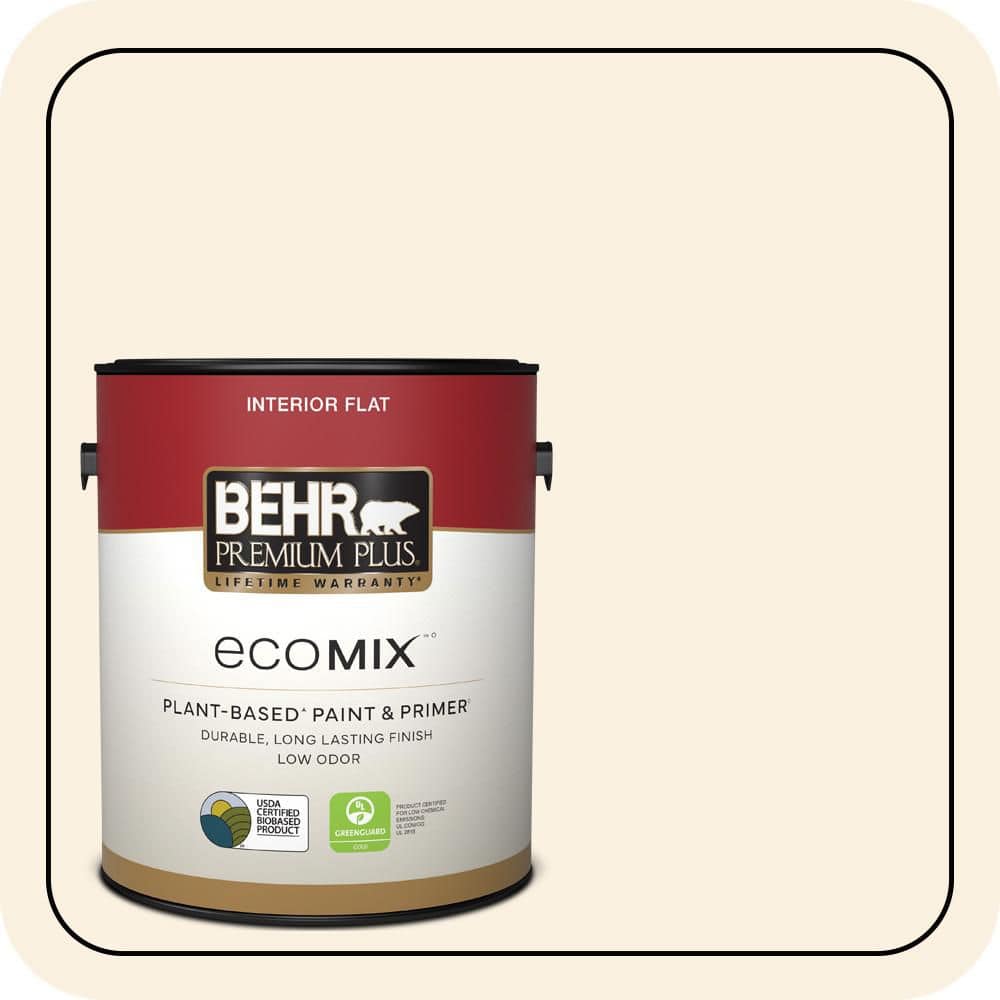 1 gal. #W-F-300 Cotton Whisper Flat EcoMix Plant-Based Interior Paint & Primer price history on PriceWatchPro