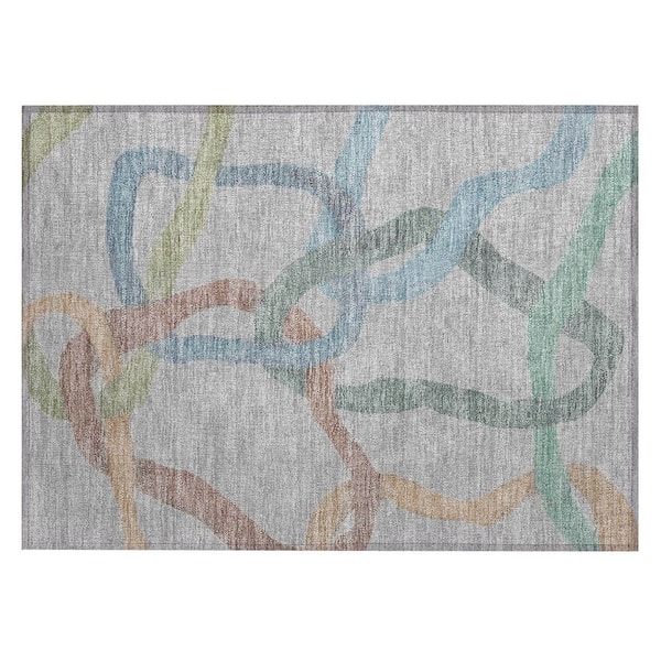 Chantille Machine Washable Indoor/Outdoor Abstract ACN2394 Gray 2 ft. x 3 ft. Accent Rug