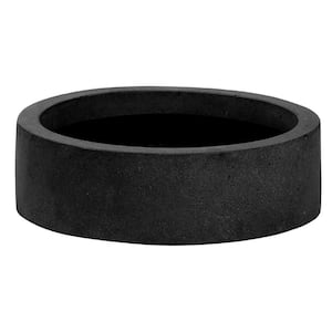 Max Low Extra-Small 11.8 in. Dia Black Fiberstone Indoor Outdoor Modern Round Planter
