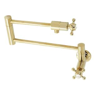 Metropolitan Wall Mount Pot Filler in Polished Brass