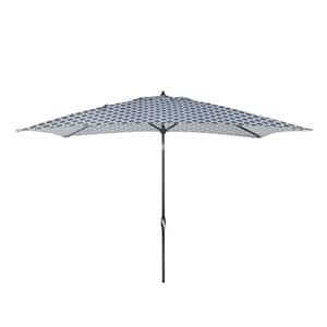 10 ft. x 6 ft. Aluminum Market Patio Umbrella in Midnight Trellis