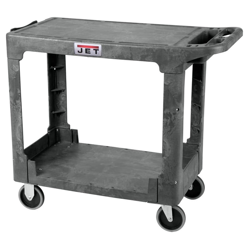 JET Heavy-Duty Gray Resin Utility Cart with Wheels