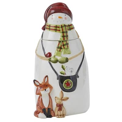 GIBSON HOME Snowman Hug 8.5 in. Durastone Cookie Jar 985117463M - The Home  Depot