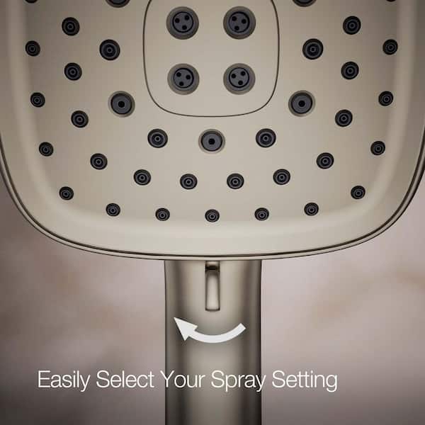 KOHLER Fordra 3-Spray Patterns with 1.75 GPM 5.375 in. Wall Mount Handheld Shower Head in Vibrant Brushed Nickel