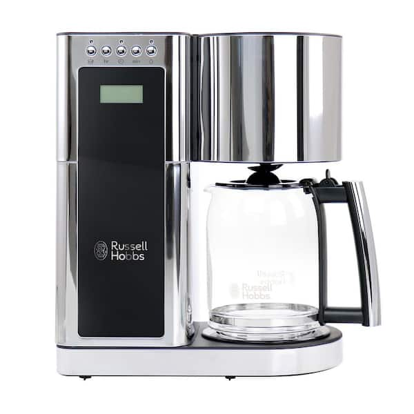 Russell Hobbs Glass 8 Cup Stainless Steel Black Coffeemaker