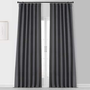 Fountain Grey Gray Placid Thermal Blackout Curtain Pair - 50 in. W x 96 in. L (2 Panels)