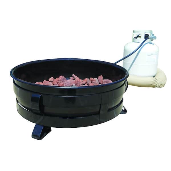 King Kooker 24 in. Portable Propane Gas Fire Pit with Porcelain Plated Bowl