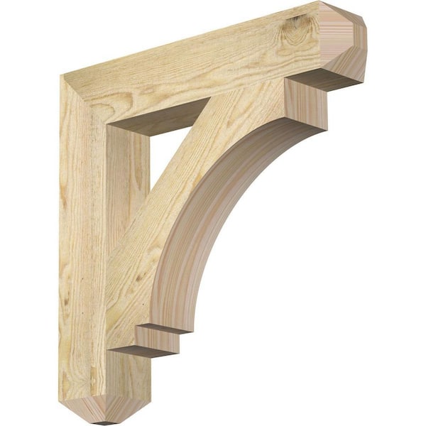 Ekena Millwork 4 in. x 22 in. x 22 in. Douglas Fir Imperial Craftsman Rough Sawn Bracket