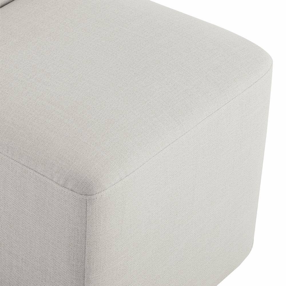 Set of 2 Linen Upholstered Armless Rolling Dining Chairs