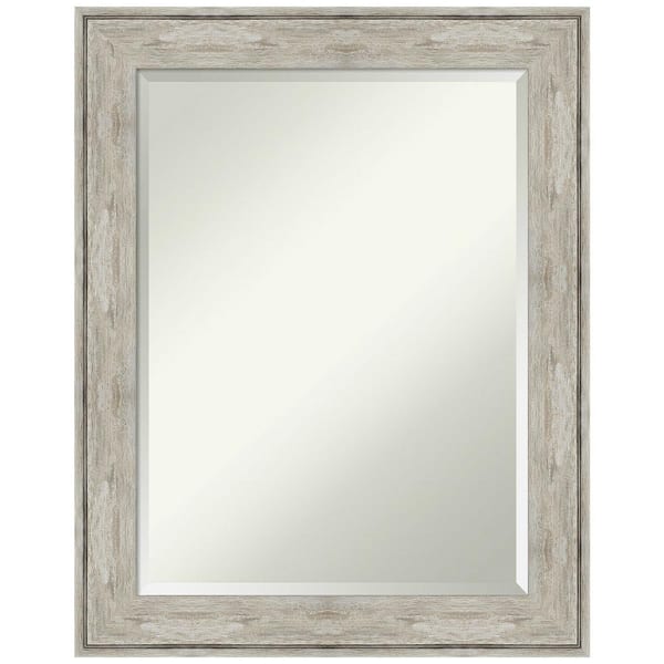 Amanti Art Crackled Metallic 23 in. H x 29 in. W Framed Wall Mirror