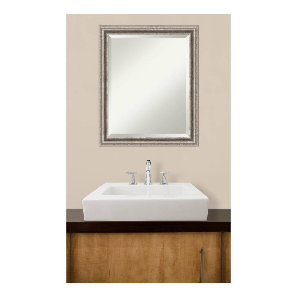 Bel Volto Silver Beveled Wood Bathroom Vanity Mirror 23 x 19 in