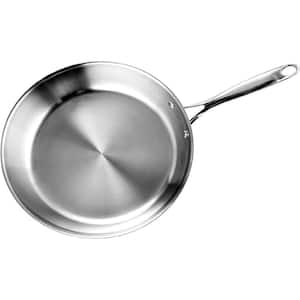12 in. Multi-Ply Clad Stainless Steel Frying Pan, Silver