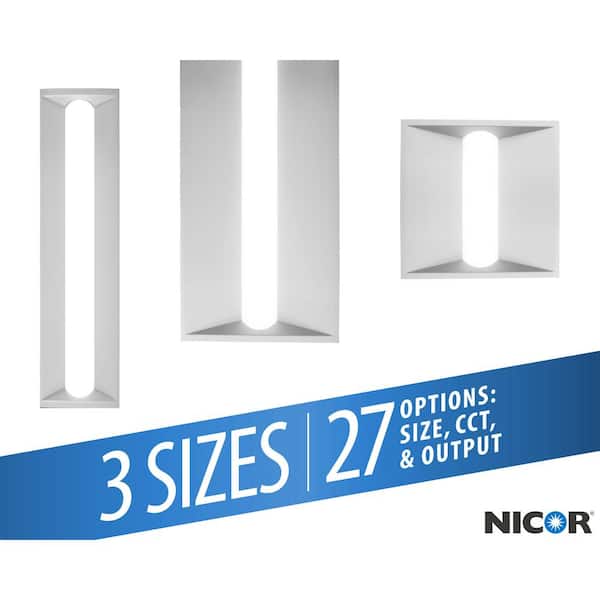 NICOR TACS2 2 ft. x 2 ft. 200-Watt Equivalent Integrated LED White Selectable CCT & Wattage ArchitecturalTroffer (2-Pack)
