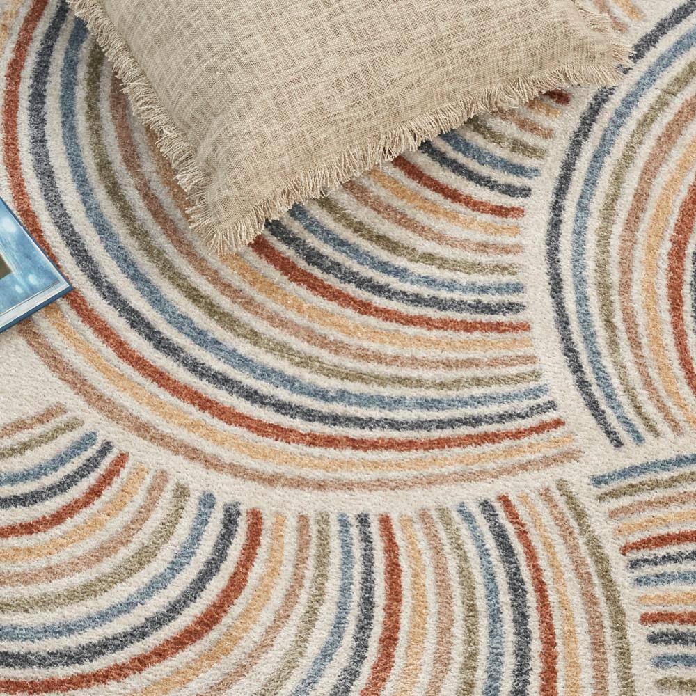 Multicolor Abstract Rectangular 4' x 6' Synthetic Rug