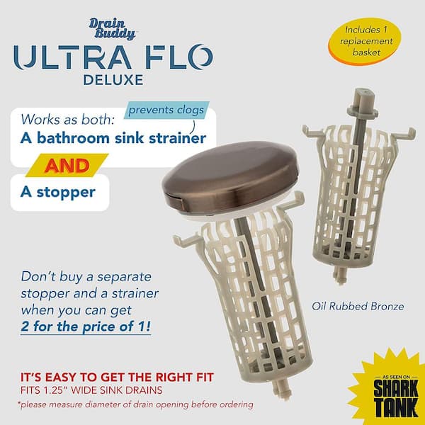 Drain Buddy Ultra Flo 2-in-1 Tub Stopper and Hair Catcher
