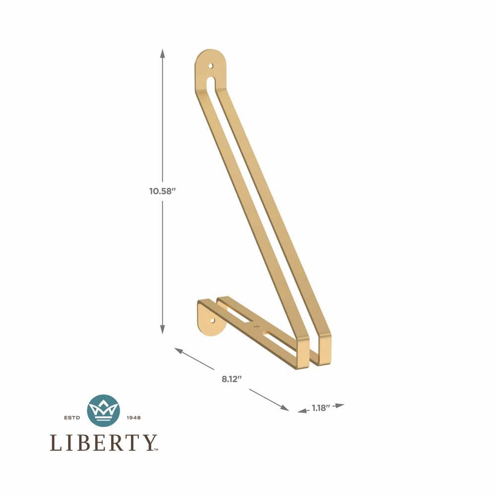 Sleek Modern Brushed Brass Decorative Shelf Bracket Set