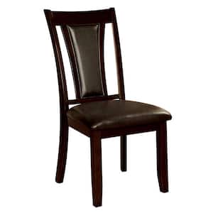 Brent Dark Cherry and Espresso Transitional Style Side Chair (2-Pack)
