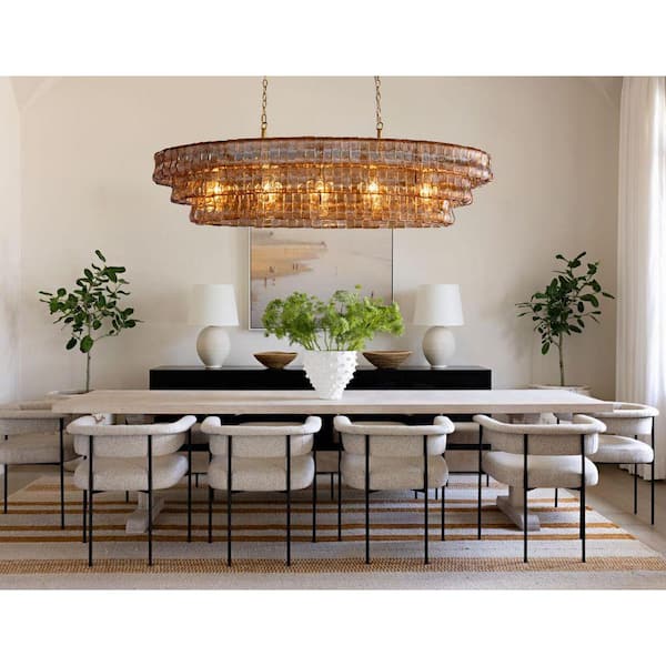 Gleam Flare Modern Chandelier 54 in. 5-Lights Gold Crystal Linear