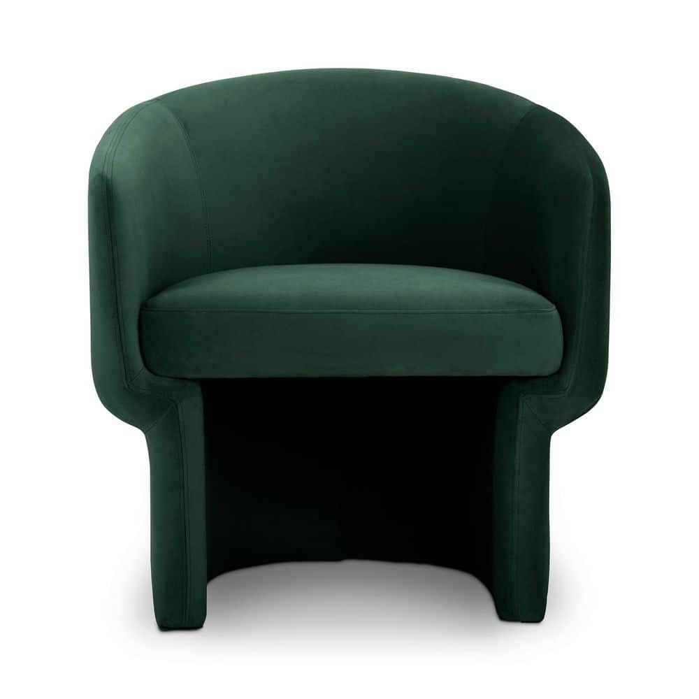 Sylvie Dark Green Recycled Polyester Accent Chair with FSC-Certified Frame and Curved Art Deco Design price history on PriceWatchPro