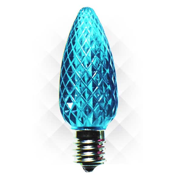 HOLIDYNAMICS HOLIDAY LIGHTING SOLUTIONS C9 LED Teal Faceted Replacement Christmas Light Bulb (25-Pack)