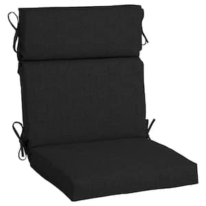 21.5 in. x 20 in. Sunbrella One Piece High Back Outdoor Dining Chair Cushion in Canvas Black