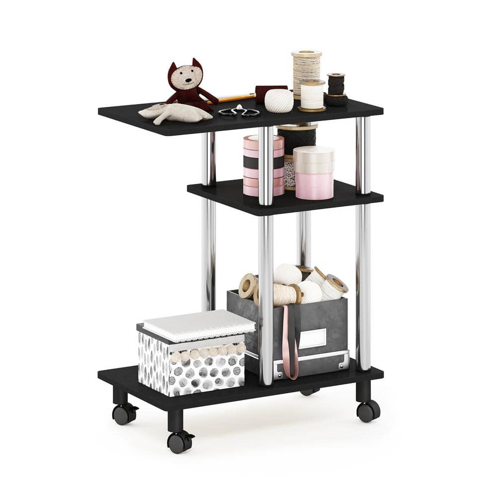 Americano and Stainless Steel U Shape Sofa Side Table with Casters