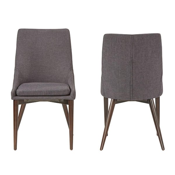 HomeSullivan Nobleton Charcoal Linen Dining Chair (Set of 2)