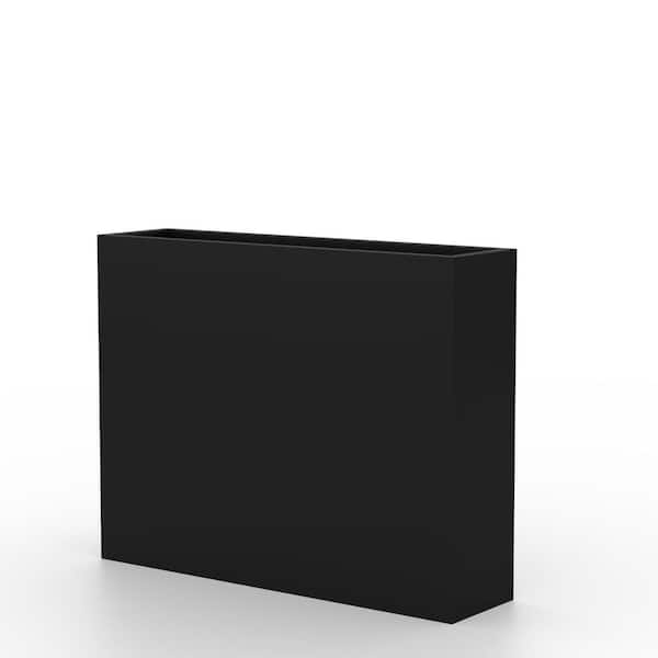 Tall 29 in. H Rectangular Black Metal Planter Pots Indoor/Outdoor Planter Box