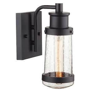 Bennett Black Farmhouse Indoor/Outdoor 1-Light Wall Sconce with Bulb Included