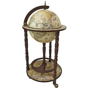 Sixteenth Century Crema Durata Multi-Colored Replica Globe Bar Cabinet
