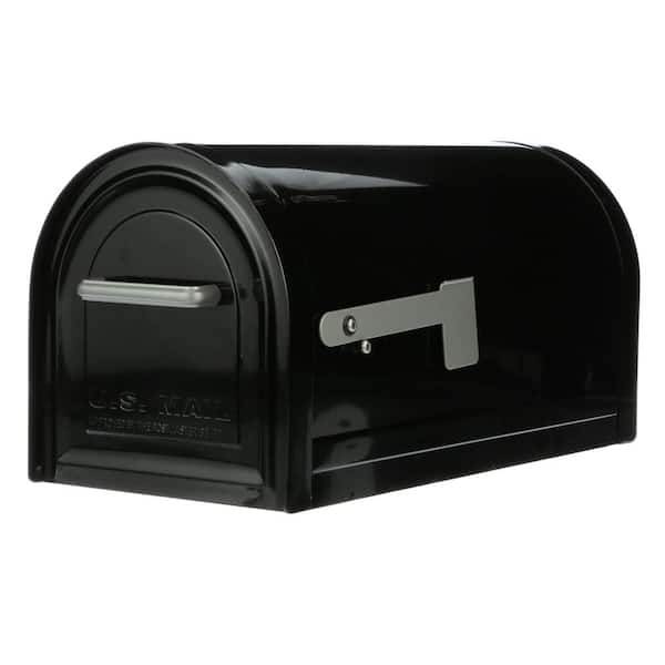 Architectural Mailboxes Reliant Black, Large, Steel, Locking, Post Mount Mailbox