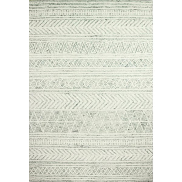 Valencia Green 8 ft. x 10 ft. (7'6" x 9'6") Geometric Transitional Area Rug