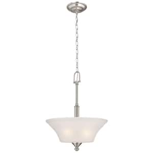 Creekford 3-Light Brushed Nickel Pendant with Frosted Glass Shade