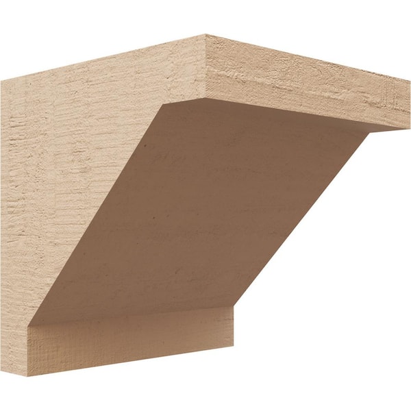 Ekena Millwork 8-in. x 8-in. x 8-in. Series 1 Wide Burlington Rough Cedar Woodgrain Timberthane Polyurethane Corbel, Primed Tan