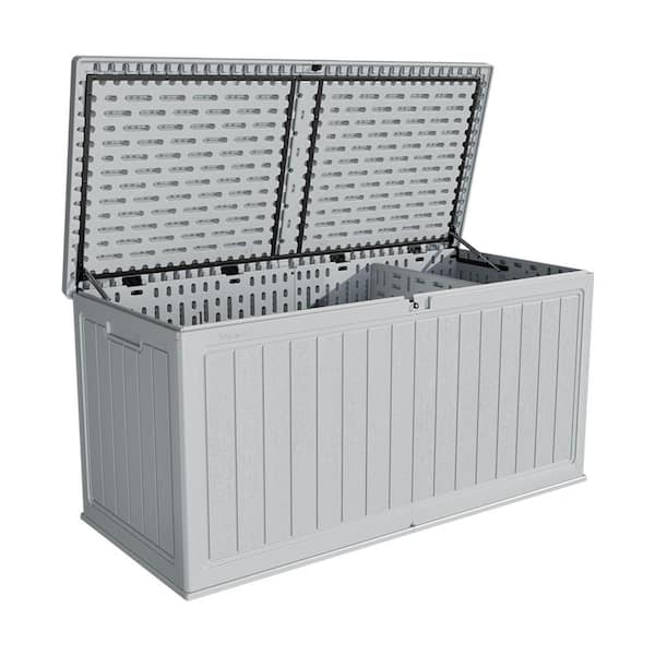 260 Gal. Resin Outdoor Storage Deck Box in Gray